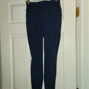 Yogalicious Lux Harmony High Rise Ruched Waist Ankle Leggings Navy Blue Small